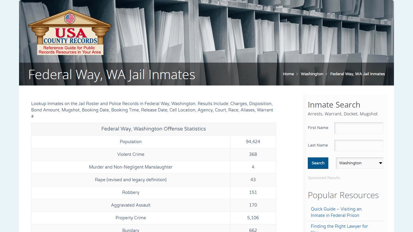 Federal Way, WA Jail Inmates | Name Search