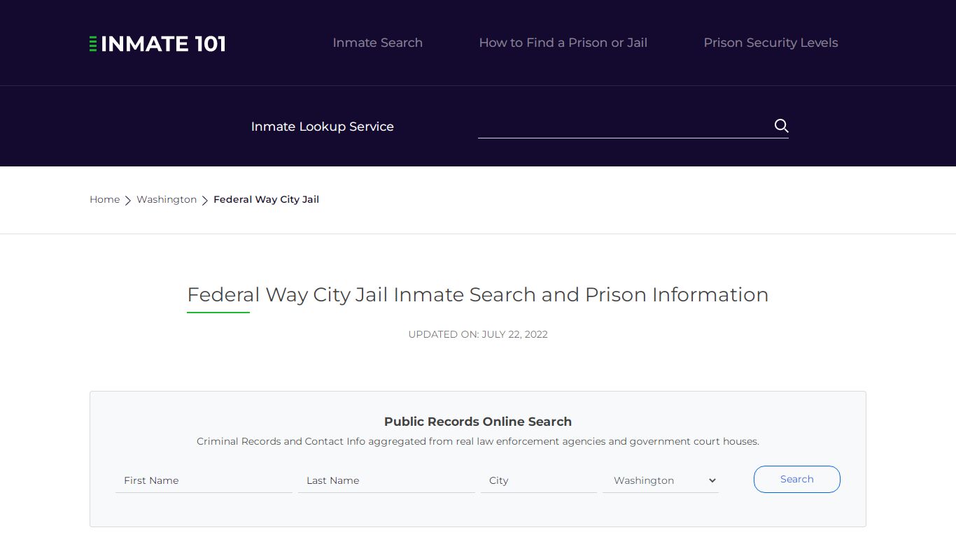 Federal Way City Jail Inmate Search, Visitation, Phone no ...